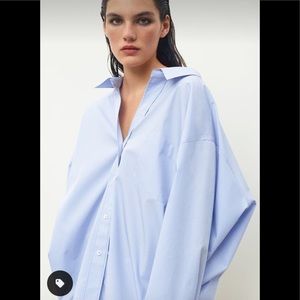 Zara oversized poplin shirt